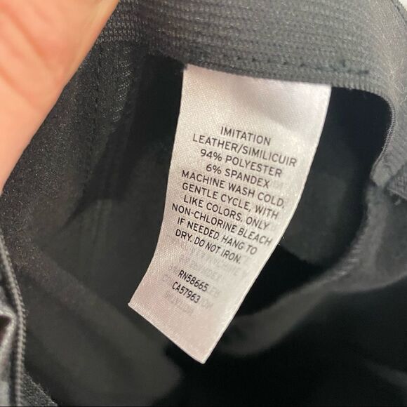 BP. Black Faux Leather High Waist Slim fit Split Hem Leggings Bootcut Pants - Picture 6 of 7